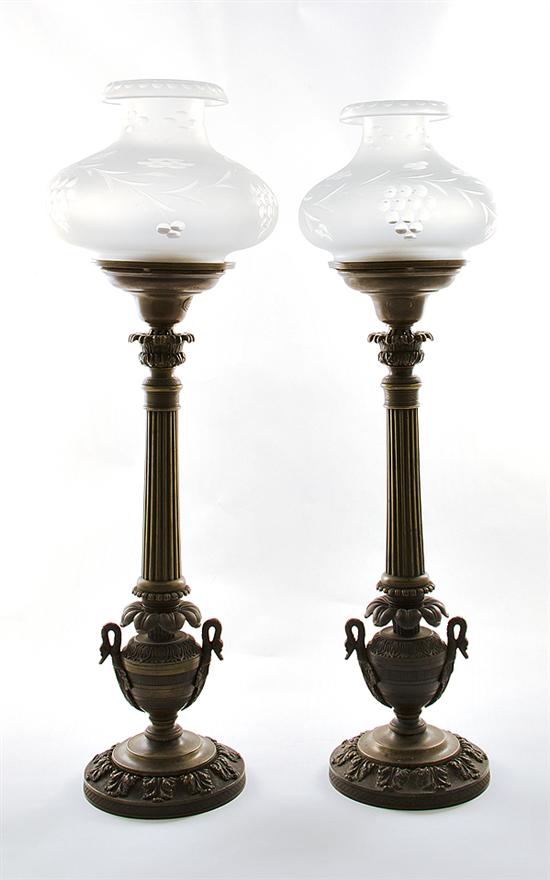 Pair Cornelius & Co astral lamps
