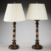 PAIR CORNISH SERPENTINE MARBLE