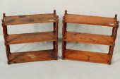 PAIR COUNTRY PINE HANGING SHEL