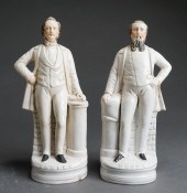 PAIR CRACKLEWARE PORCELAIN FIG