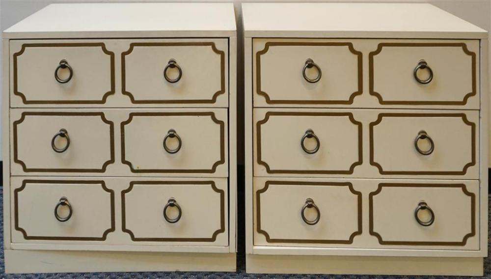 PAIR CREAM PAINTED PARCEL GILT