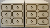 PAIR CREAM PAINTED PARCEL GILT