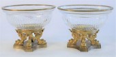 PAIR CRYSTAL AND GILT BRONZE O