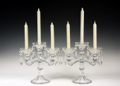 PAIR CRYSTAL CANDELABRUM - Pai