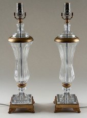 PAIR CRYSTAL ONE-LIGHT TABLE L