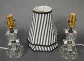 PAIR CRYSTAL TABLE LAMPS (LACK