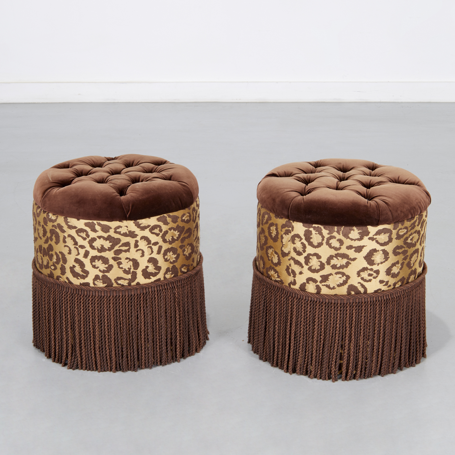 PAIR CUSTOM DESIGNER POUF