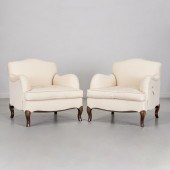 PAIR CUSTOM DESIGNER UPHOLSTER