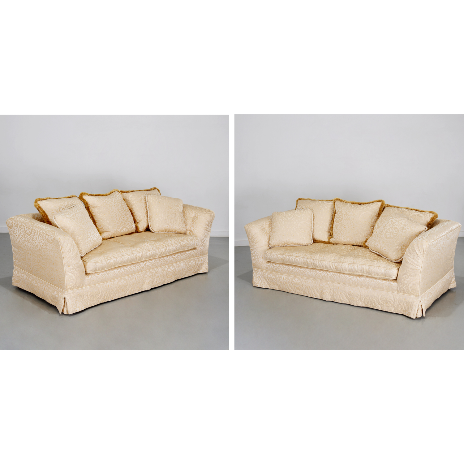 PAIR CUSTOM DESIGNER UPHOLSTERED