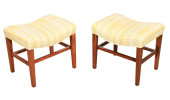 PAIR CUSTOM LINEN UPHOLSTERED