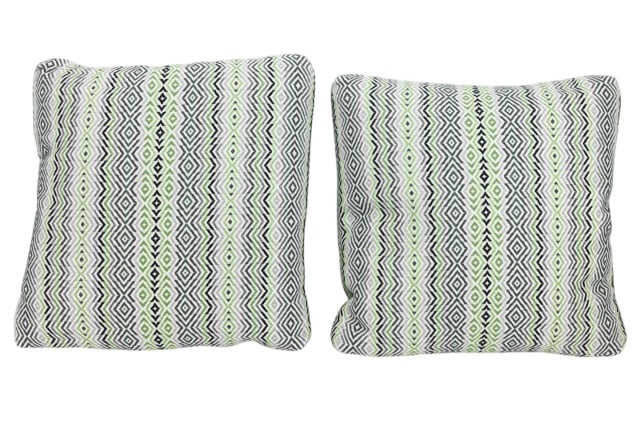PAIR CUSTOM UPHOLSTERED DOWN