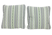 PAIR CUSTOM UPHOLSTERED DOWN T