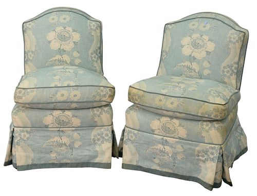 PAIR CUSTOM UPHOLSTERED SIDE