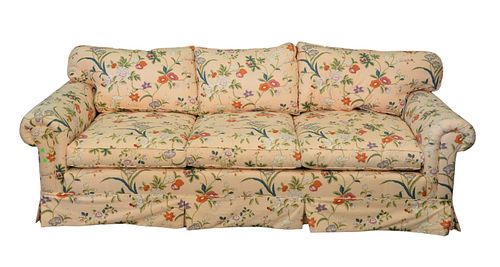 PAIR CUSTOM UPHOLSTERED SOFAS