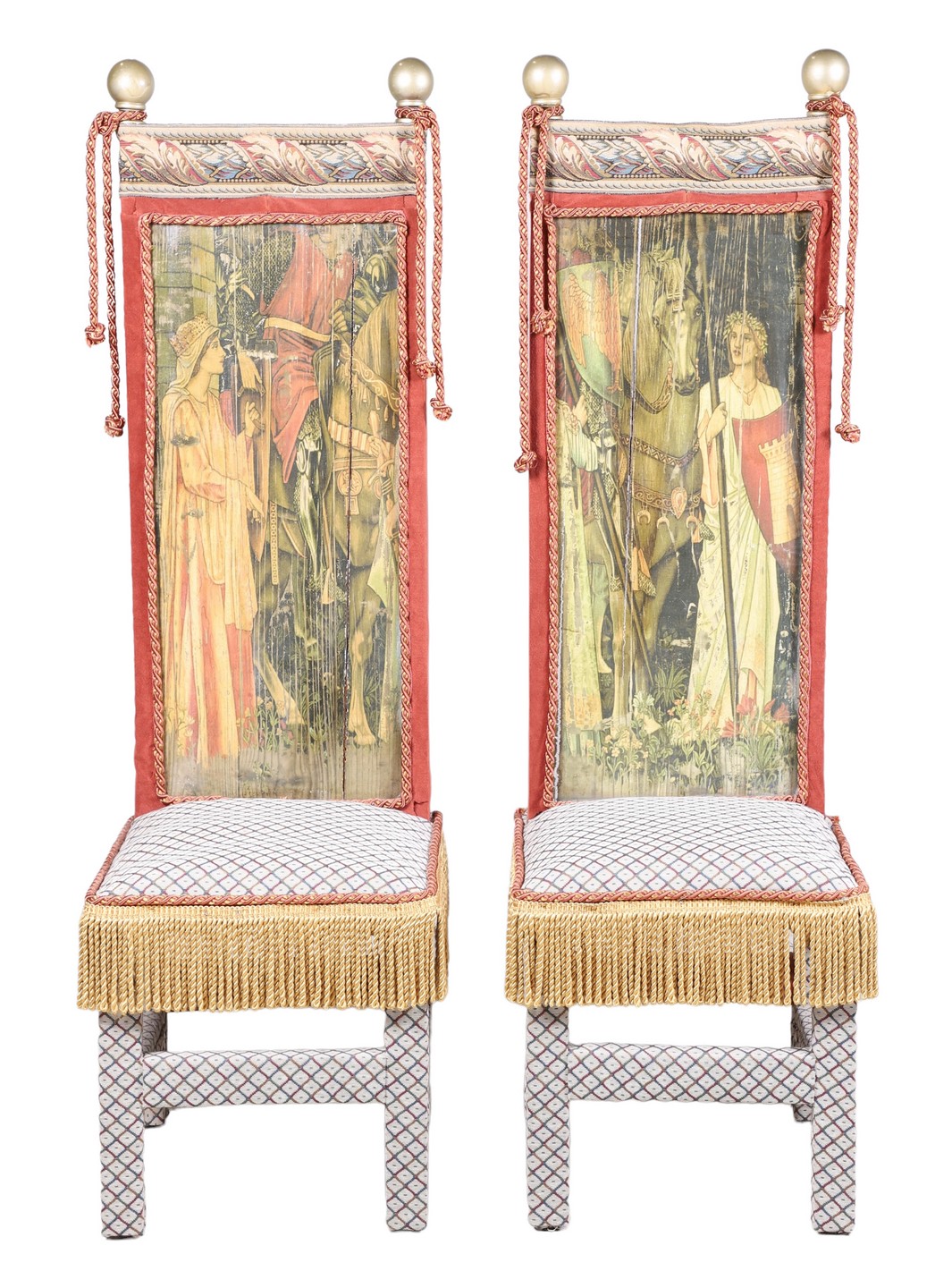 Pair Custom upholstered throne
