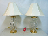 PAIR CUT GLASS WATERFORD TABLE