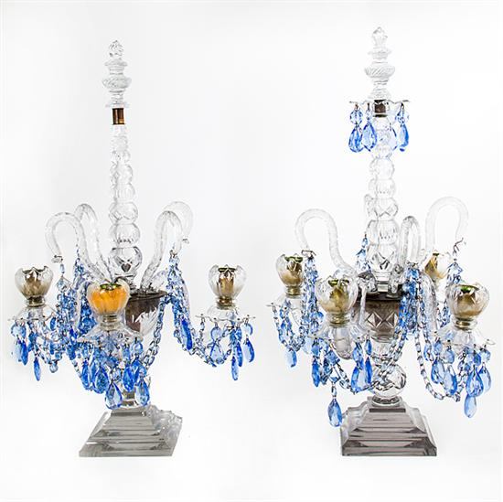 Pair Czechoslovakian crystal