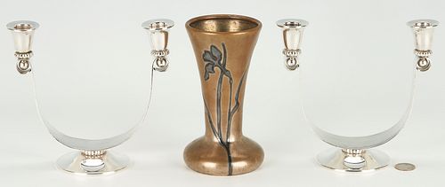 PAIR DANISH MODERN SILVER