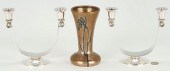 PAIR DANISH MODERN SILVER CAND