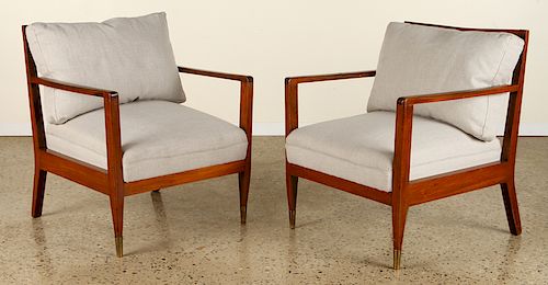 PAIR DANISH OPEN ARM CHAIRS LOOSE