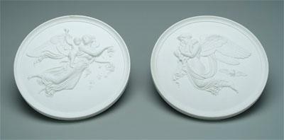 Pair Danish parian plaques: