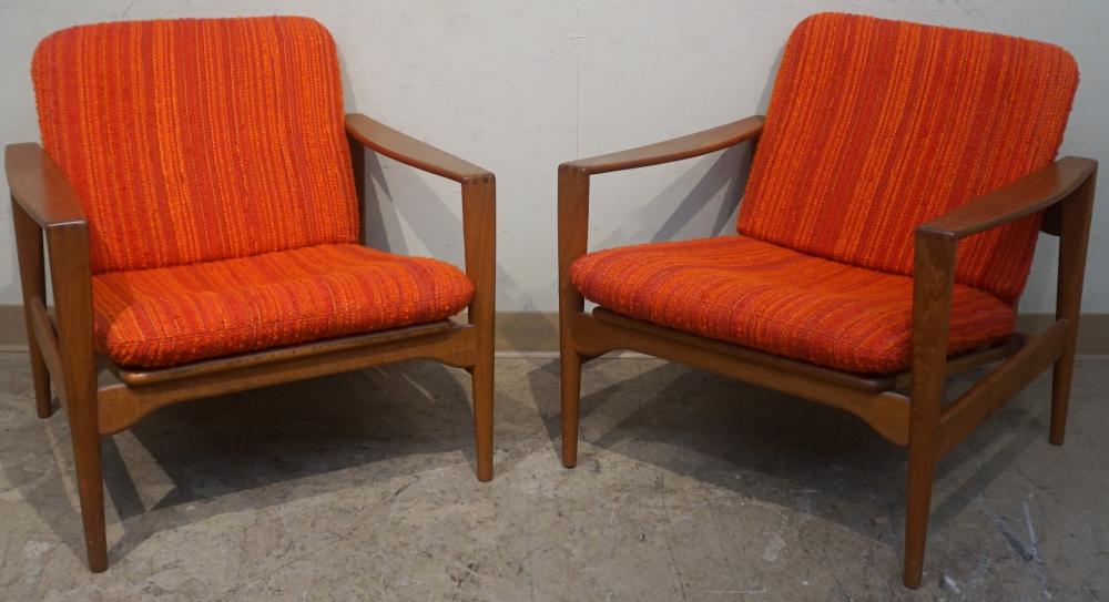PAIR DANISH TEAK EASY CHAIRS WITH