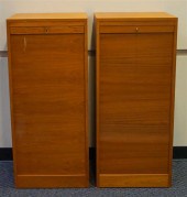 PAIR DANISH TEAK TAMBOUR DROP