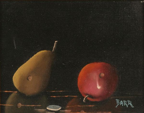 Pair decorative fruit still life