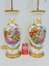 PAIR DECORATIVE PORCELAIN FLOR