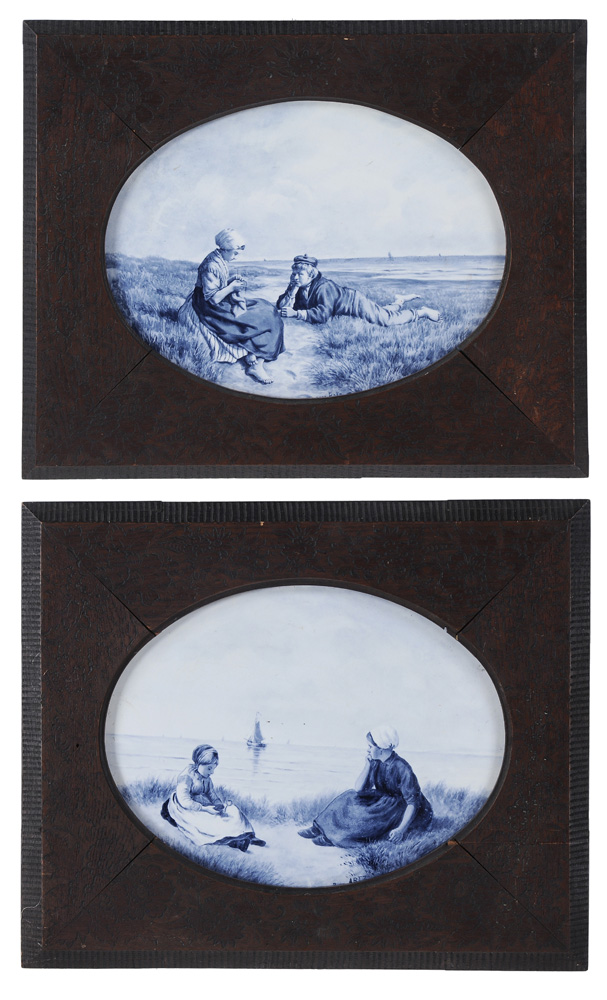 Pair Delft Blue and White Ceramic