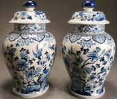 PAIR DELFT CHINESE EXPORT DECO