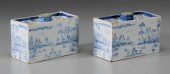 Pair Delft Flower Bricks Engli