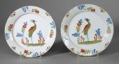 Pair Delft heron plates: each