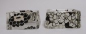 PAIR DELVAU & ENAMELED GLASS O