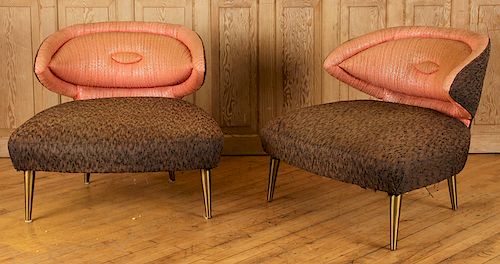 PAIR DEMI LUNE HOLLYWOOD REGENCY