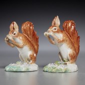 PAIR DERBY FIGURES OF SEATED S