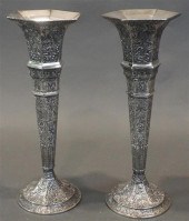 PAIR DERBY SILVER CO. REPOUSSE