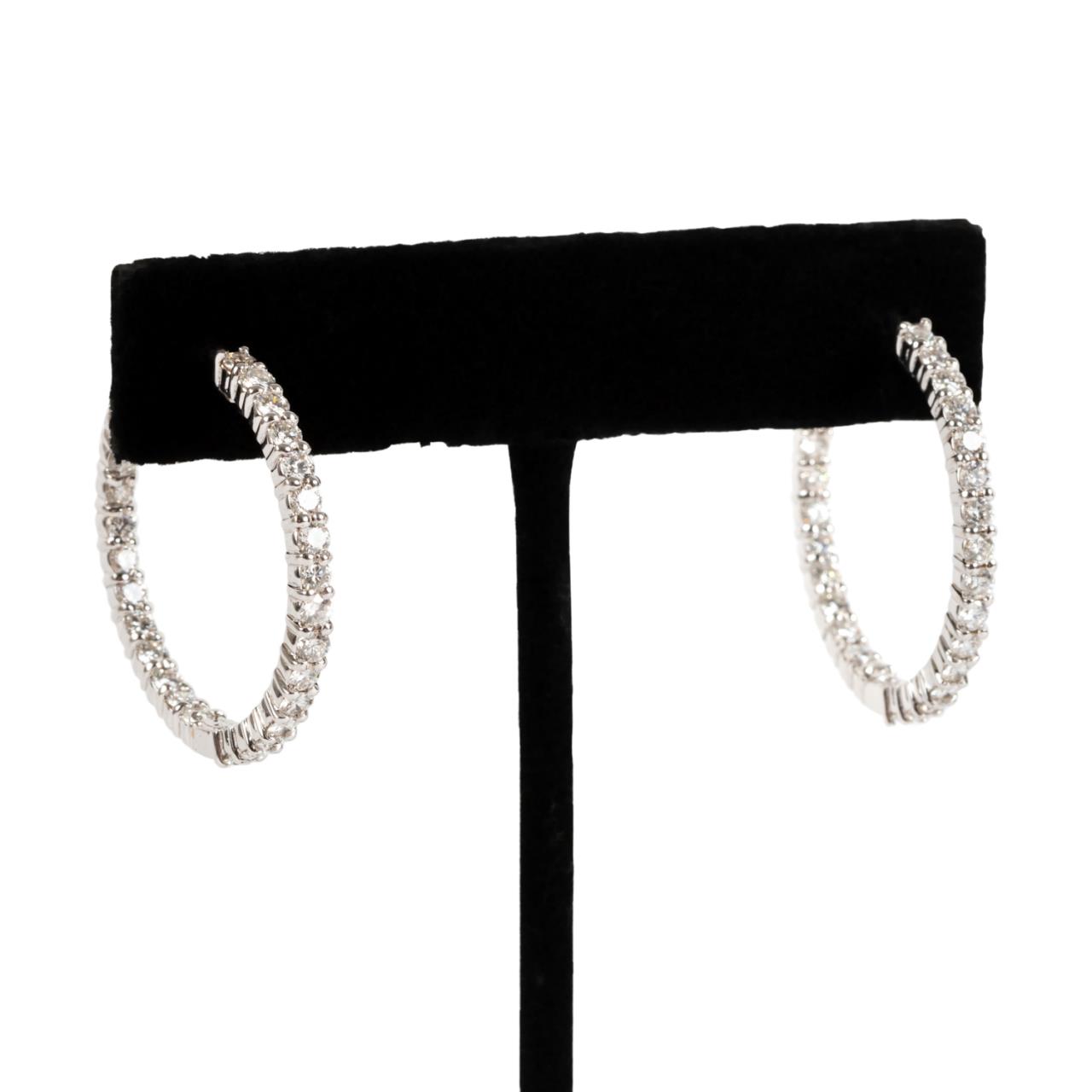 PAIR DIAMOND & 18K IN AND OUT
