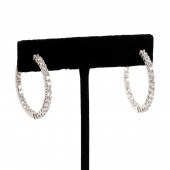 PAIR DIAMOND & 18K IN AND OUT
