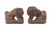 PAIR DIMINUTIVE CHINESE CARVED
