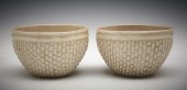 PAIR DING BASKET WEAVED CUPSPa