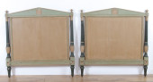 PAIR DIRECTOIRE PAINTED HEADBO