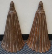 PAIR DISTRESSED PAINTED WOOD W