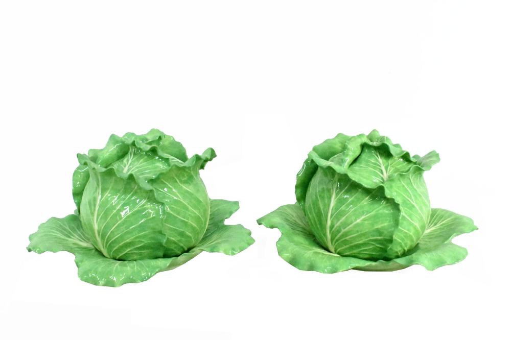 PAIR DODIE THAYER POTTERY LETTUCE
