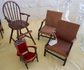 PAIR DOLLHOUSES, LIBRARY ARM C