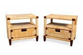 PAIR, DONGHIA STYLE RATTAN NIG