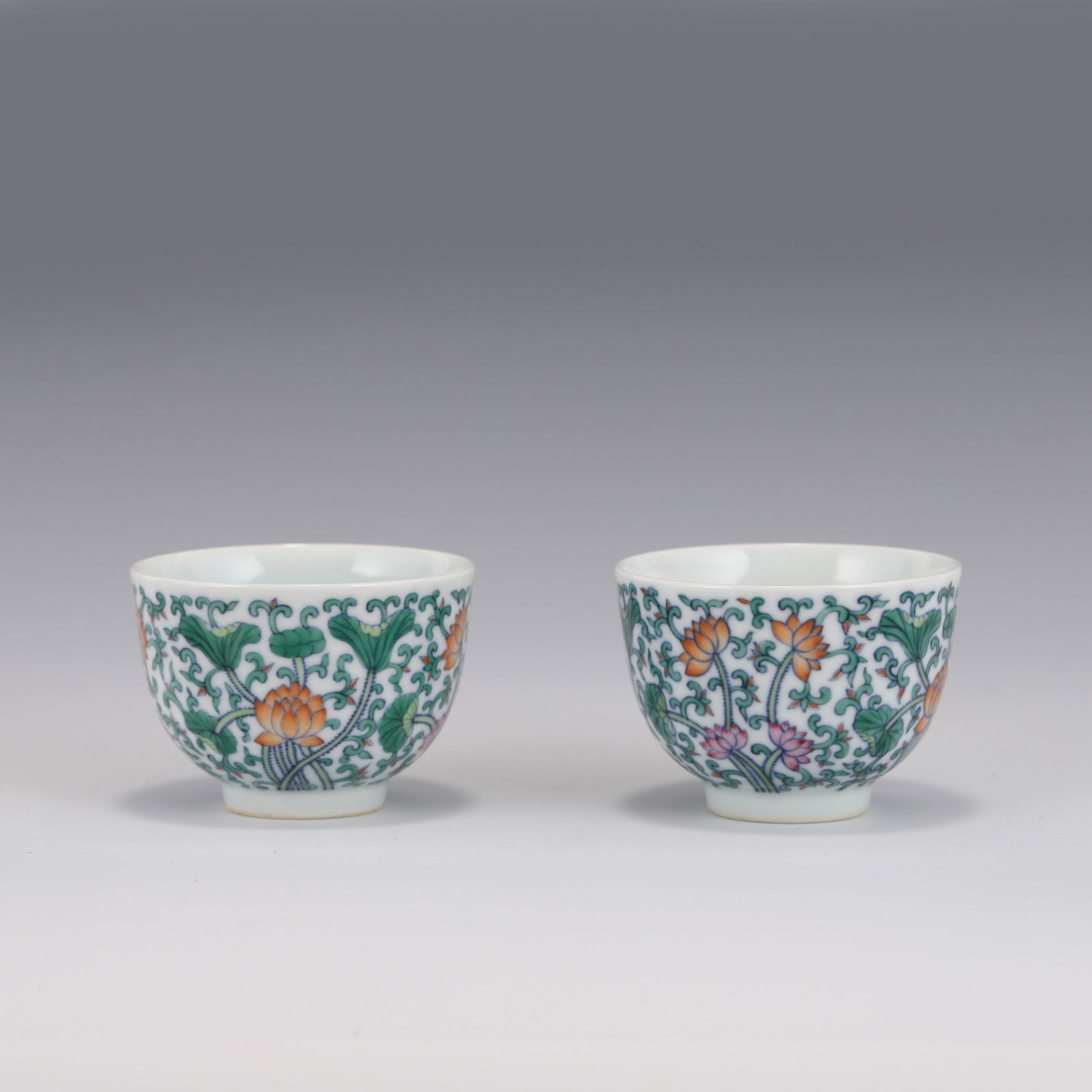 PAIR DOUCAI WRAPPED FLORAL