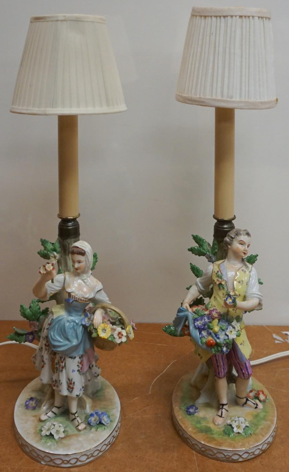 PAIR DRESDEN PORCELAIN FIGURINES