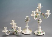 PAIR DRESDEN PORCELAIN FLORAL