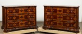 PAIR, DREXEL 3-DRAWER SERPENTI